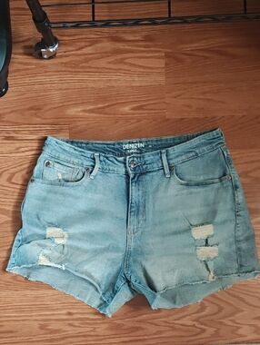 Denizen from Levi's Faded Light Blue Distressed Denim Shorts